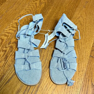 Old Navy Flat Gladiator Denim Sandals For Women